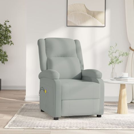 Fauteuil de massage électrique - Fauteuil Chaise de Salon - Fauteuil design Gris clair Velours Chic-640174 (1/5)