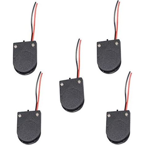 Porte-Pile Bouton en Plastique Pile Bouton Flip Case DIY CR2032 Bouton Socket 5PCES, Noir (1/5)