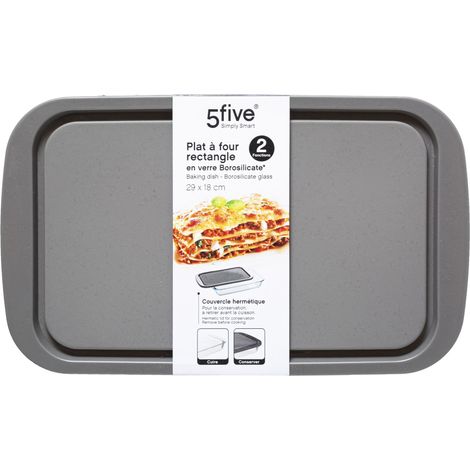 5five - piatto rettangolare con coperchio in silicone 29x18cm keepeat (1/3)