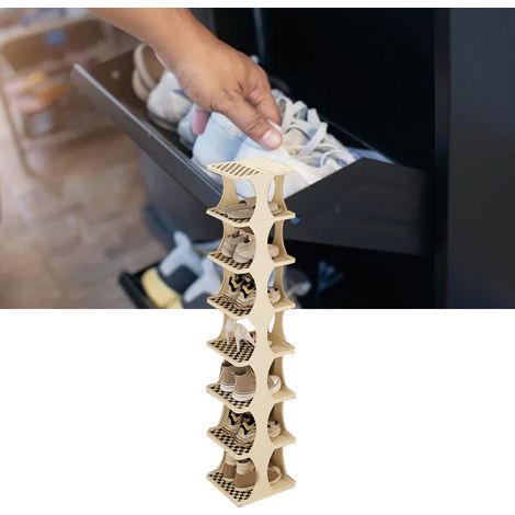 Étagère à Chaussures Organisateur Vertical Multiniveau Économiseur de Place pour Maison Dorm Chambre Entrée Closet (1/5)