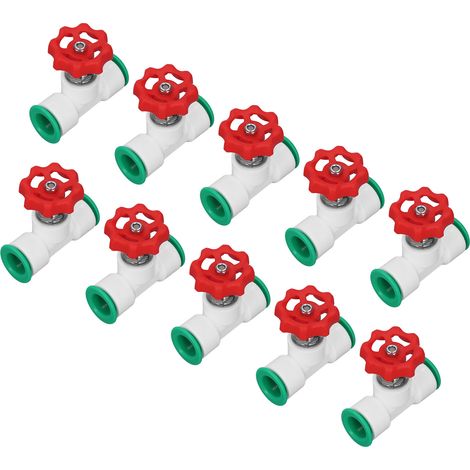 Lot de 10 raccords de tuyauterie détachables à valve rapide en PPR anticorrosion, résistants à la pression et non toxiques, de 20 mm / 0,8 po (1/5)