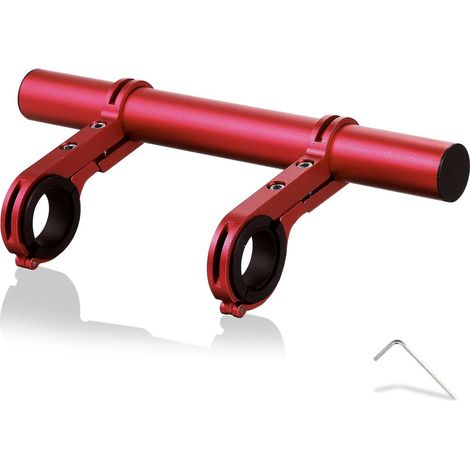 Cadre d'extension horizontal pour trottinette électrique, rallonge de guidon en alliage d'aluminium, rouge (1/5)