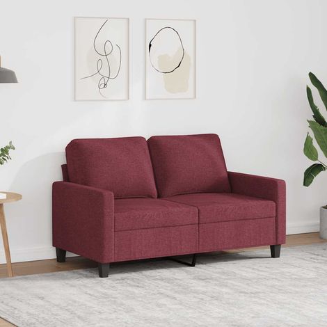 Canapé à 2 places Rouge bordeaux 120 cm Tissu (1/5)