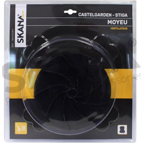 Mozzo Ventilatore Adattabile per Tosaerba Elettrico Castelgarden, Stiga. Diametro foro: 17 mm. Diametro esterno: 175 mm. Profondità