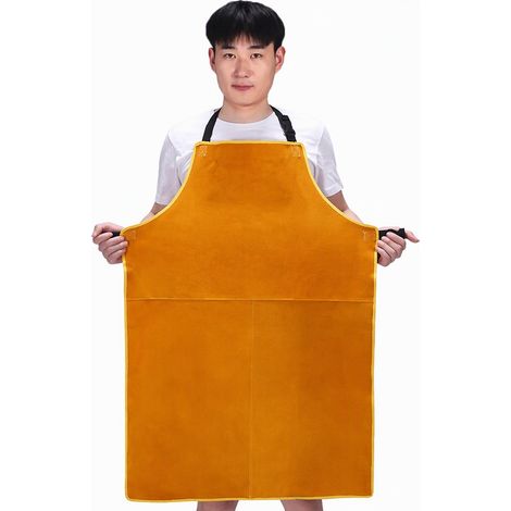 Tablier de protection en cuir assemblé 1 m x 70 cm pour soudeur, tablier de travail résistant à la chaleur pour atelier