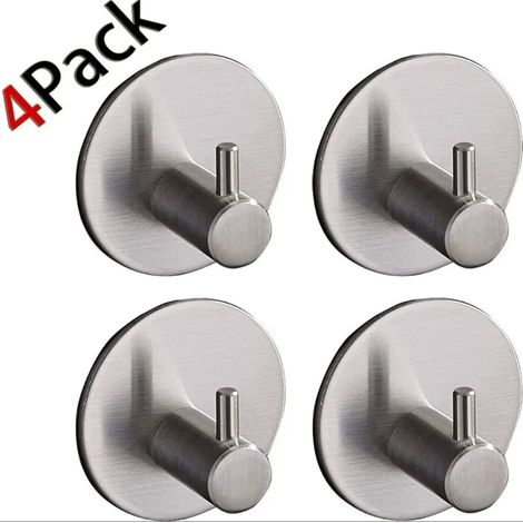 Crochets salle bain noirs acier inoxydable patère murale, lot de 2 (1/4)