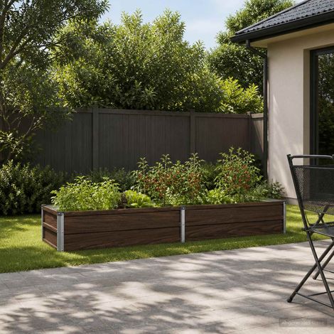vidaXL Cama de Jardín Elevada Negro 160 x 40 x 24 cm (1/5)