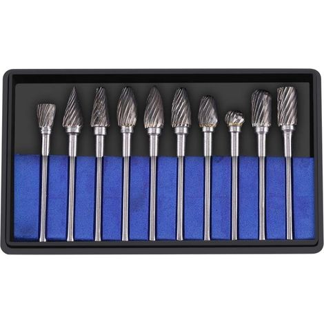 10pcs Tungsten Carbide Steel Rotary Files for Carving (Single Temperature) (1/5)