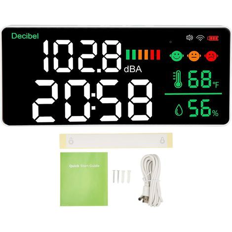 11-inch WiFi 2.4 GHz LED Wall-Mounted Sound Meter with Temperature, Humidity, and Time Display for Tuya (1/5)