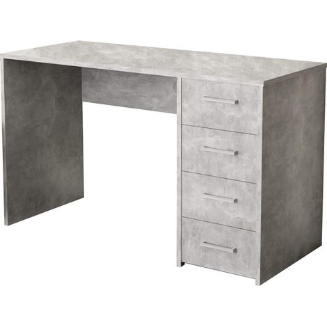 Scrivania tavolo porta pc con cassettiera di 120x50x74h cm per arredo casa ufficio di colore Grigio effetto cemento mod. Topaz (1/5)