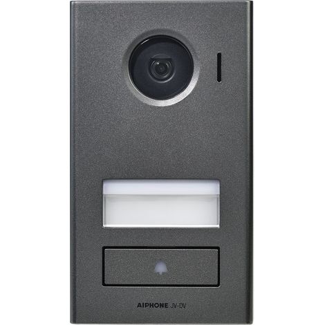Aiphone – Platine de rue JVDV pour portier vidéo – Caméra couleur 70°/90° – IP54 – Aluminium moulé – Installation saillie – 130442 (1/2)