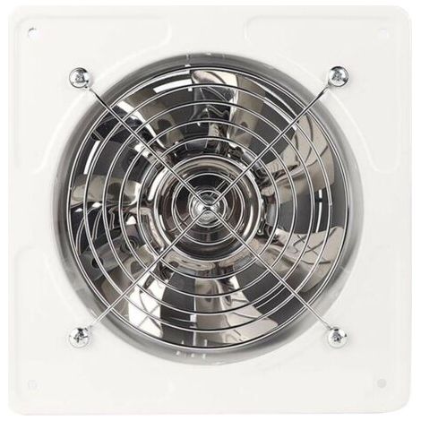 RHG 190mm 40W 220V Ventilateur d'extraction mural à faible bruit Maison Salle de bain Cuisine Garage Ventilation (Blanc) (1/4)