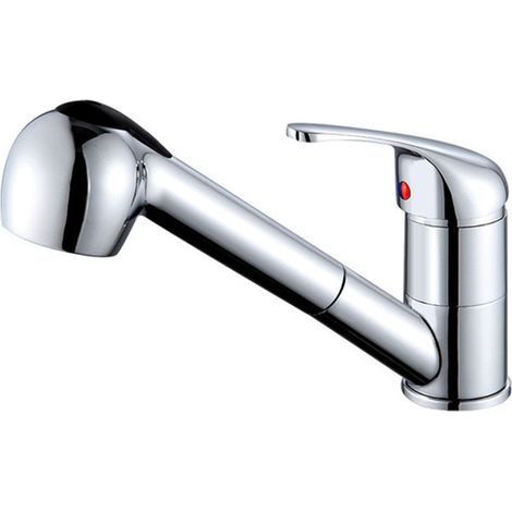 Robinet Cuisine Douchette Extractible, Mitigeur Cuisine avec Douchette 2 Modes de Jet, Bec Bas Robinetterie Evier Extensible en Laiton Pivotant à 120°, Froid & Chaud Disponible (1/5)