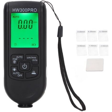 Medidor digital de espesor de recubrimiento ABS con cordón, portátil, función de apagado automático, contador de recubrimiento de pintura para exteriores, negro.