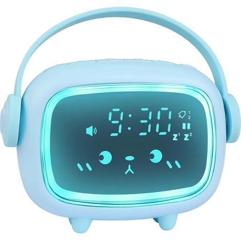 Children's Alarm Clock, Educational Children's Alarm Clock Day/Night Radio Alarm Clock Children's Light Alarm Clock Children's Night Light Digital Alarm Clock, Sleep Training, Voice-Controlled Night L (1/5)