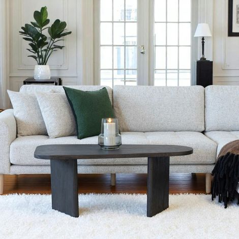 Table basse design - pieds larges, effet chêne brun TARTU (1/5)