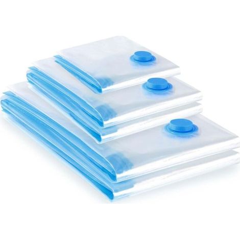 Sac Sous Vide Vetement Aspirateur, Lot de 5 (2L 80x60 + 2M 70x50 + 1S 60x40) Sac de Rangement Sous Vide Reutilisable, Housse de Rangement Sous Vide Couettes Vetement (1/5)