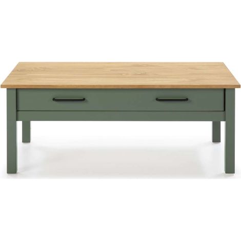 Mesa de centro Mariana acabado verde, 40 cm(alto) 100 cm(ancho) 55 cm(largo) (1/3)