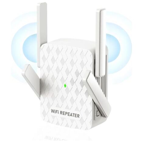 Amplificateur WiFi Le Plus Rapide en 2024, Couverture Domestique Jusqu'à 10000 Pieds Carrés, 35 Appareils, Répéteur Internet sans Fil 1200 Mbps avec Port RJ45, Double Bande 2.4G/5G, 4 Antennes (1/5)