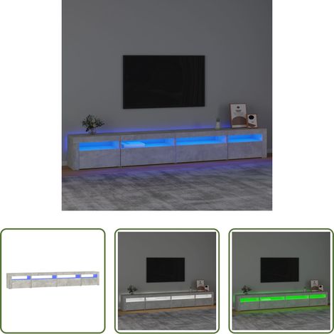 LED-Leuchten - TV-Schrank mit LED-Leuchten Betongrau 270x35x40 cm (1/5)