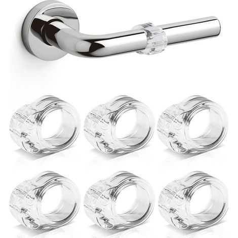 6 Pièces Protection Poignee Porte, Butées de Porte, Protège Poignée Porte Très Élastique, Protection des Murs et des Meubles, 18 mm (1/5)