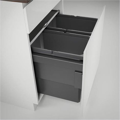 Naber Cox® Base 460 S/600-2, Abfallsammler für Frontauszüge, anthrazit, H 460 mm (1/2)