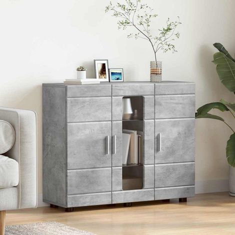 Buffet-Meuble de rangement Gris béton 55.5 x 29 x 100 cm Bois d'ingénierie 398087 (1/5)