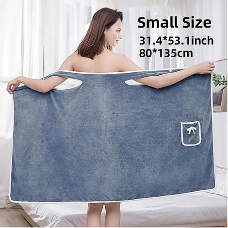 1 package of towel of bath wear-resistant, towel of bath in polaire corail, accessories of room of bain-bleu (1/4)