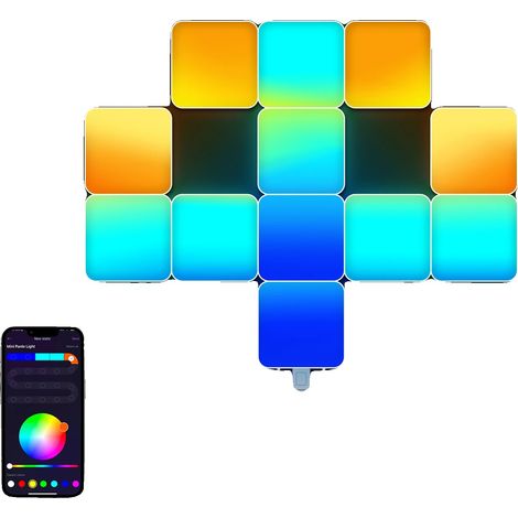 Luminaires à panneau, synchronisation musicale, contrôle intelligent, Lampe carrée 12PCS (1/2)