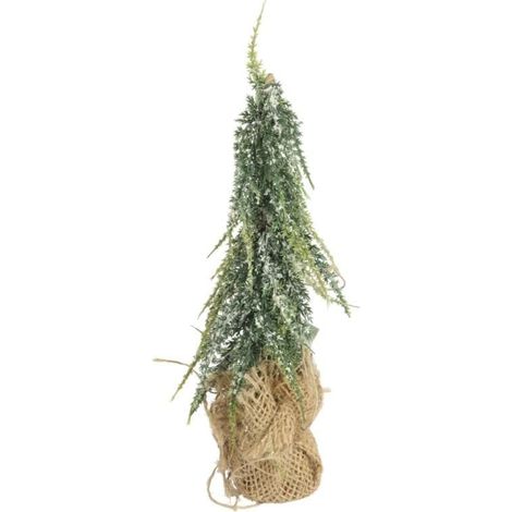 Albero di Natale artificiale ricoperto di neve in iuta, 24 cm (1/3)