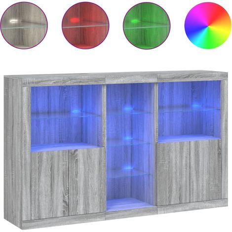 Maison Exclusive - Aparador con luces LED gris Sonoma 162x37x100 (1/5)