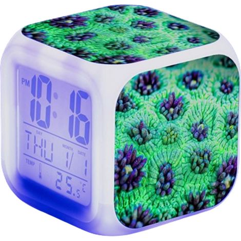 Réveil Numérique avec Température Veilleuse LED Cube pour Enfants (1/5)