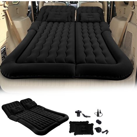 TolleTour Matelas inflables para coche - Para SUV y camping - Matelas inflables portátiles para coche - Inflable plegable - con bomba y 2 almohadas - Negro