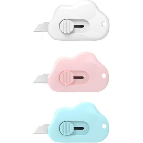Mini couteaux utilitaires - Noname - Coupe-boîte en forme de nuage - 3 couleurs - Rétractable - Portable (1/4)