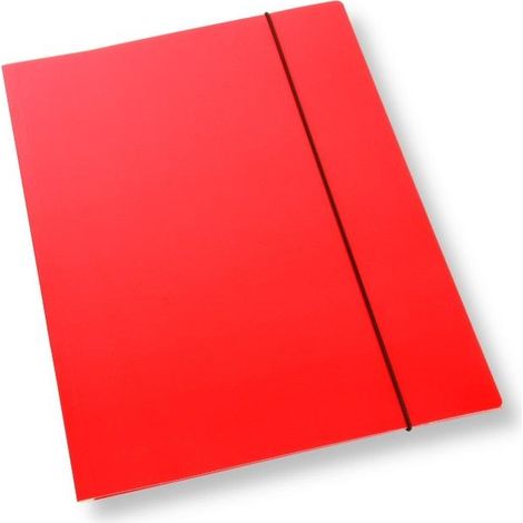 Carpeta tamaño A4 con banda elástica, barniz rojo, 350 g/m² (10 unidades)