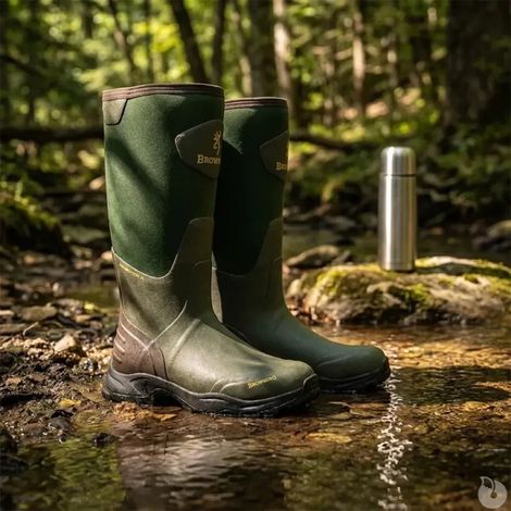 Bottes Browning Invector II étanches en néoprène vertes BROWNING Taille 47 (1/5)