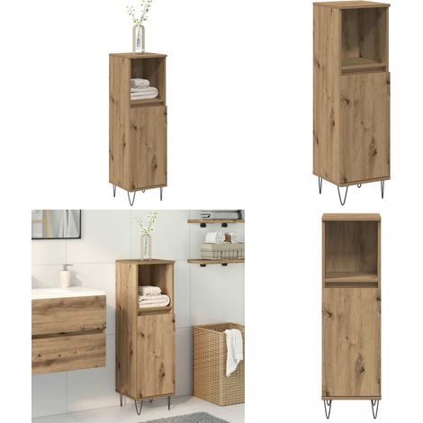 Armario de baño madera de ingeniería roble artisan 30x30x100 cm - Armario de baño madera - Armario de baño roble