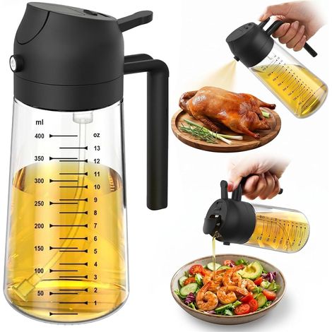 2-in-1-Sprühflasche aus Glas, 450 ml, mit Skala (1/4)