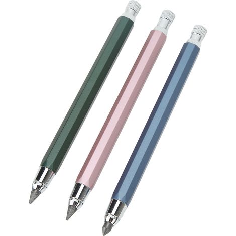 3-teiliges Set aus 5,6-mm-Druckbleistiften für Holzbearbeitung, blau, rosa und grün (1/5)