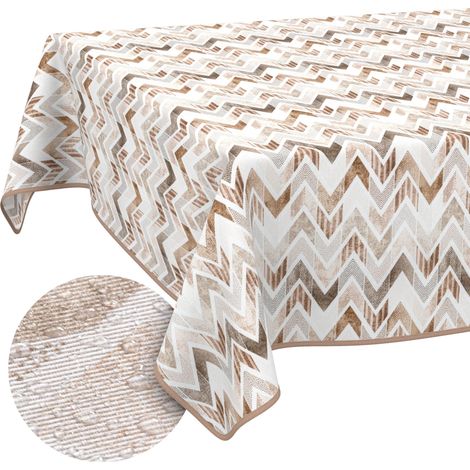 Nappe enduite Zigzag avec Ourlet 180x140 cm intérieur/extérieur (1/5)