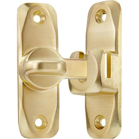 Cerradura corredera para puerta interior, cerradura pivotante de 90°, cerrojo antirrobo, color dorado. (1/5)