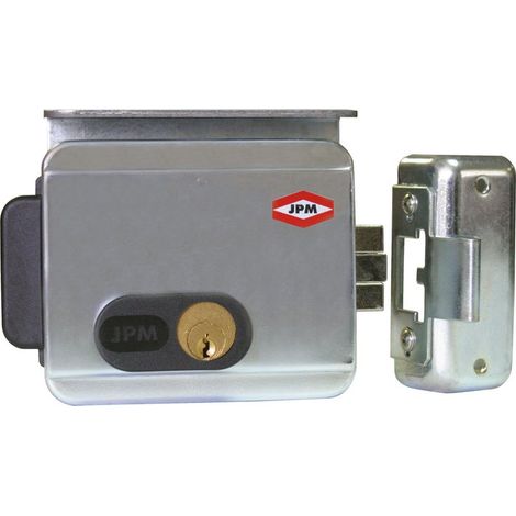 JPM – Serrure électrique pour porte cochère – Résistance 800 kg – Ouverture souple à ¼ de tour – Cylindre laiton poli 40/50mm