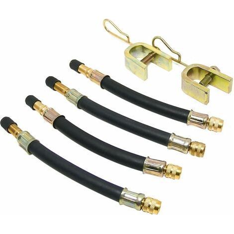 Lot de 4 Tire Valve Extension Pneu Flexible Tuyau Valve 150mm avec 2 Supportsdengyank (1/5)