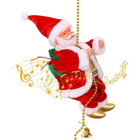 Babbo Natale elettrico che si arrampica su una scala di corda, Babbo Natale che si arrampica a Natale, per il regalo dei bambini della festa del bar in casa (1/4)