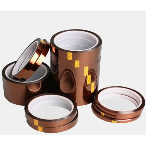 Rollen mit goldfarbenem Polyimid-Klebeband, 0,5 cm breit x 33 m lang, Isolierband, braunes, hochtemperaturbeständiges Klebeband. (1/5)