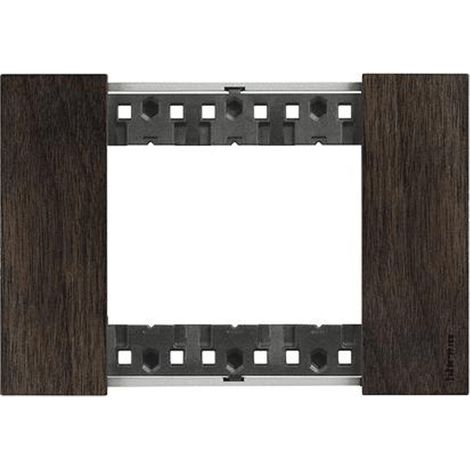 Living Now plaque noyer 3 modules BTICINO BTKA4803LG
