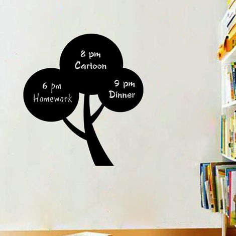 Sticker ardoise tableau noir - stickers muraux adhésif effaçable - DESIGN ARBRE I - 45x40cm (1/4)