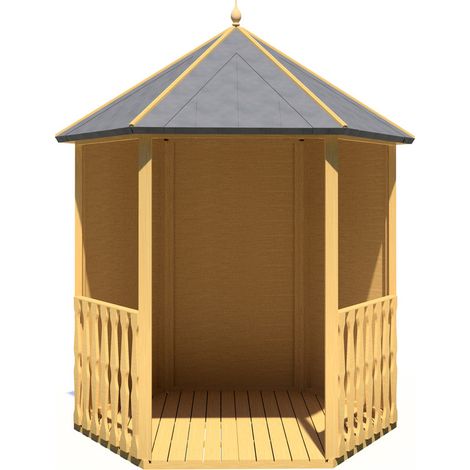 Gazebo Arbour Dip Treated Garden Arch Seat Approx 6 x 7 Feet (1/6)