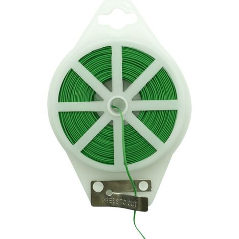Fil de Jardin Entièrement Plastique de 30 mètres avec Coupe-Câble Intégré - Bobine de Fil avec Gaine Plastique - Pince à Câble avec Coupeur (1/3)