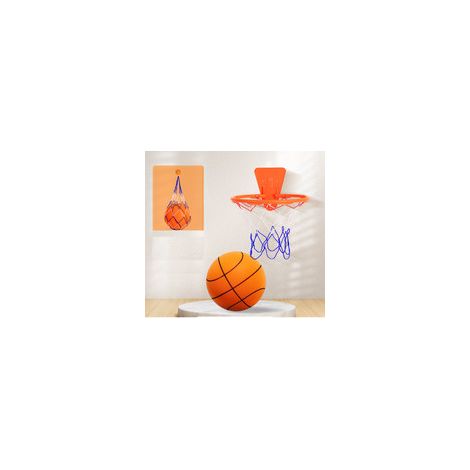 Ballon de basket silencieux Handleshh, ballon d'entraînement silencieux pour l'intérieur, avec panier et filet. Idéal pour dribbler en silence. (1/5)